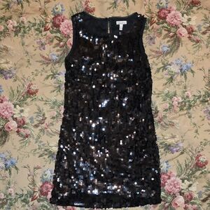 Speechless Black Sequin Shift Dress